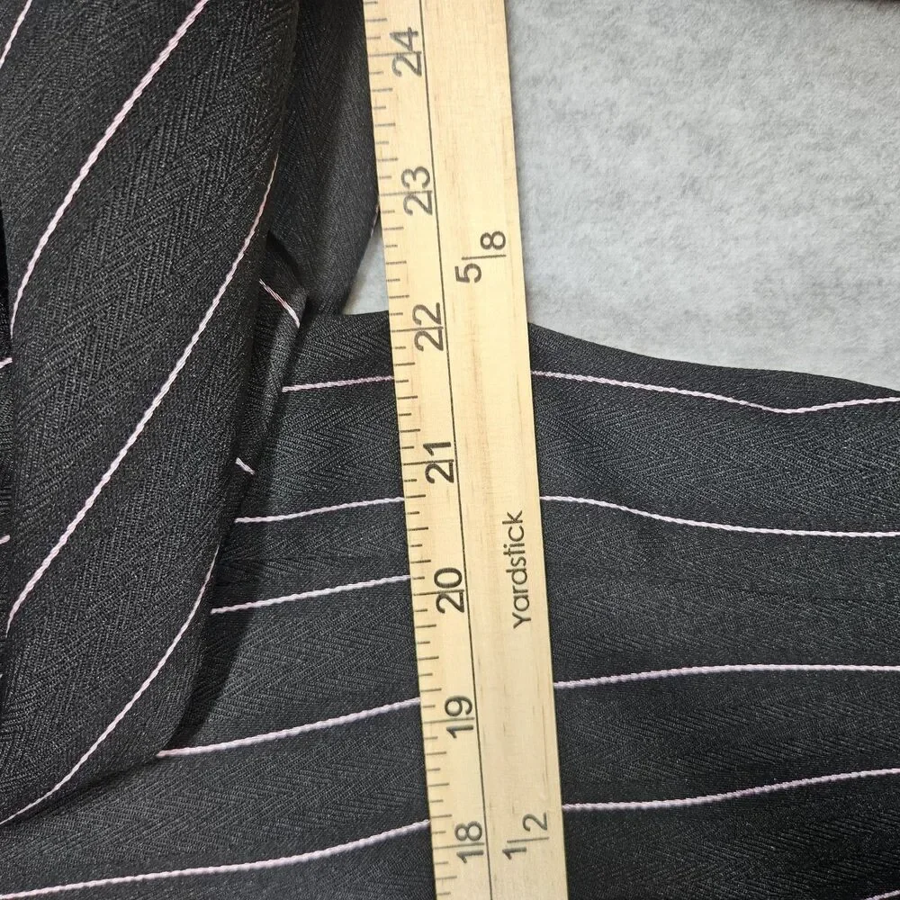 Den Zel Collection Men's Black Pink Pinstripe Lined Suit With Vest 40R Zoot
